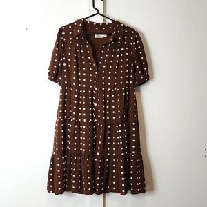 Eliza J polka dot short sleeve dress size 12
